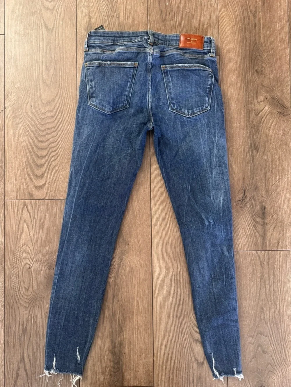 Zara Dark Blue Distressed Skinny Jeans, Size US 4